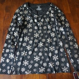 Womens snowflake pajama shirt
